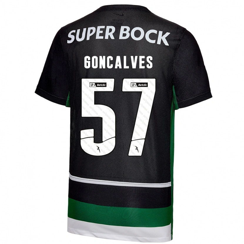 DanxenレディースInês Gonçalves#57黒 白 緑ホームシャツ2024/25ジャージーユニフォーム