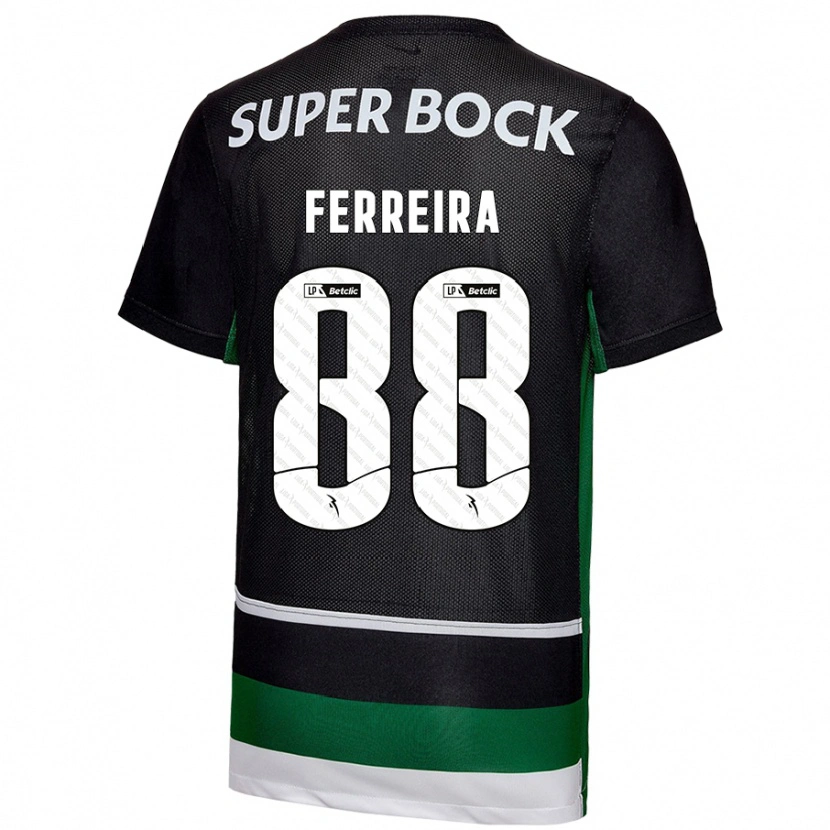 DanxenレディースTiago Ferreira#88黒 白 緑ホームシャツ2024/25ジャージーユニフォーム