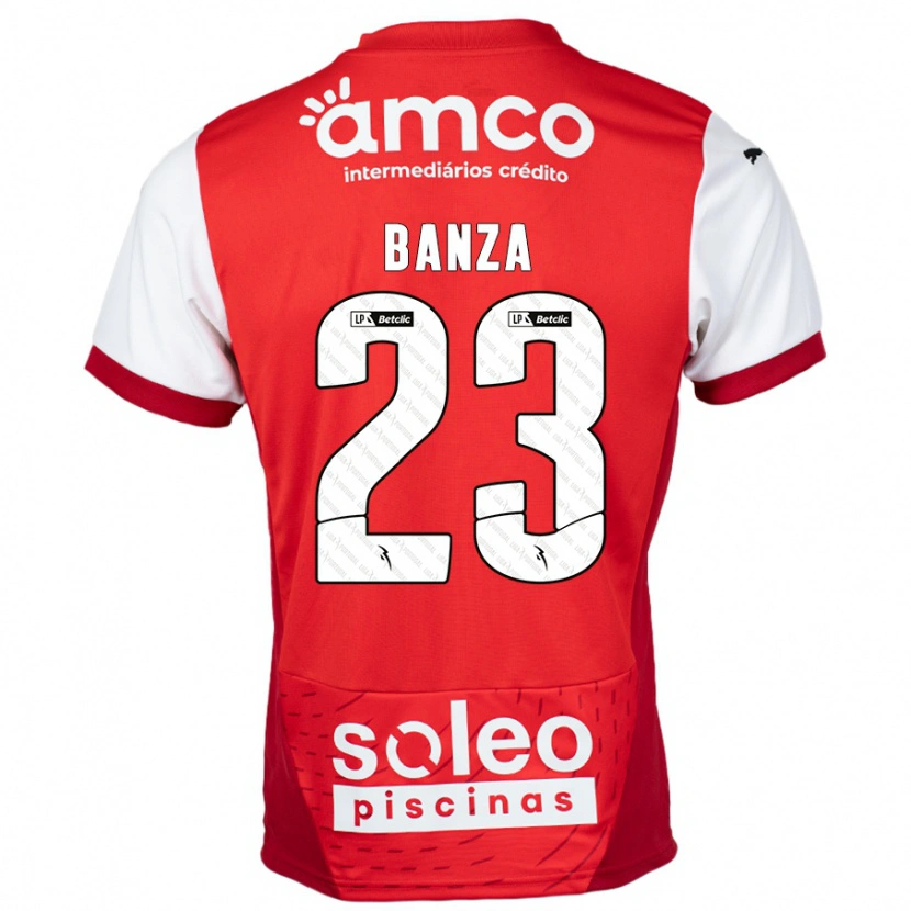 Danxenレディースシモン・バンザ#23赤 白ホームシャツ2024/25ジャージーユニフォーム