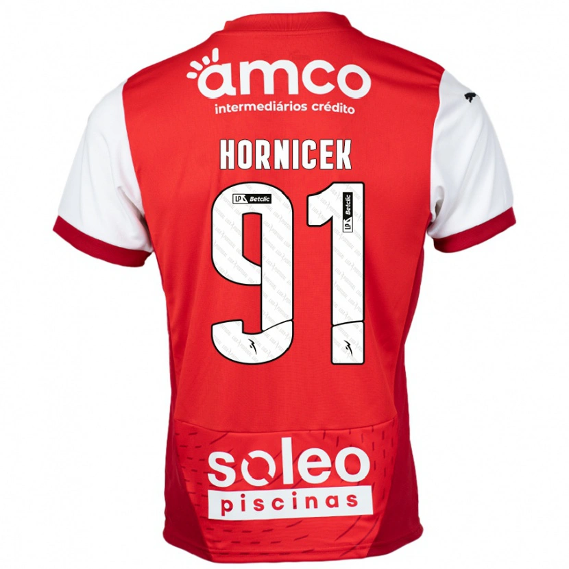 DanxenレディースLukas Hornicek#91赤 白ホームシャツ2024/25ジャージーユニフォーム