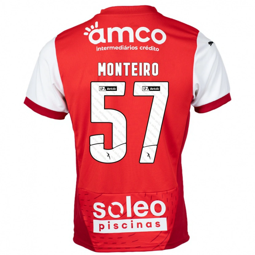 DanxenレディースJordan Monteiro#57赤 白ホームシャツ2024/25ジャージーユニフォーム