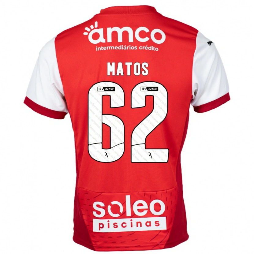 DanxenレディースNuno Matos#62赤 白ホームシャツ2024/25ジャージーユニフォーム