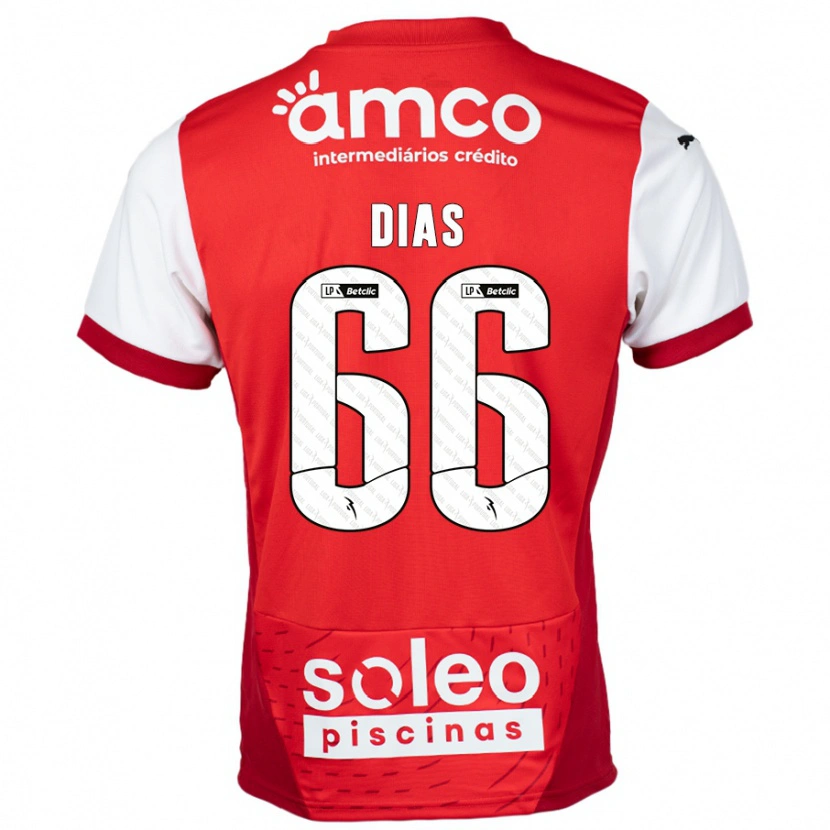 DanxenレディースGonçalo Dias#66赤 白ホームシャツ2024/25ジャージーユニフォーム