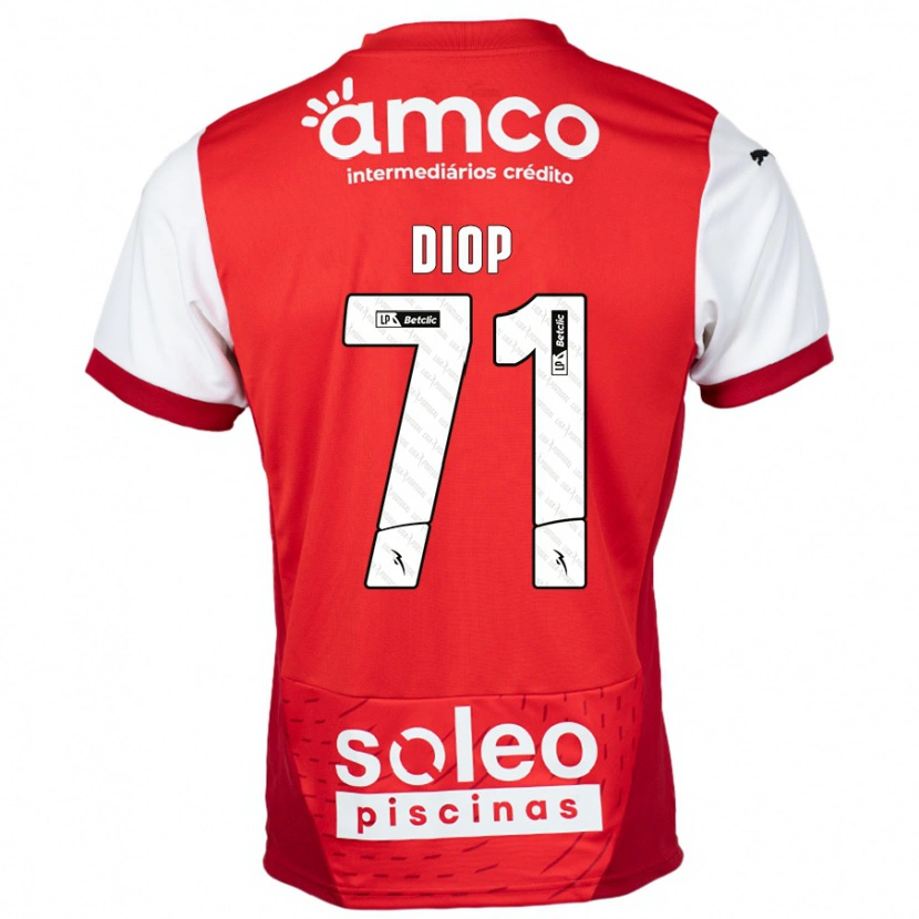 DanxenレディースMamadou Diop#71赤 白ホームシャツ2024/25ジャージーユニフォーム