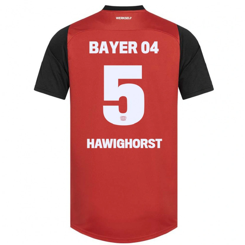 DanxenレディースBen Hawighorst#5赤黒ホームシャツ2024/25ジャージーユニフォーム