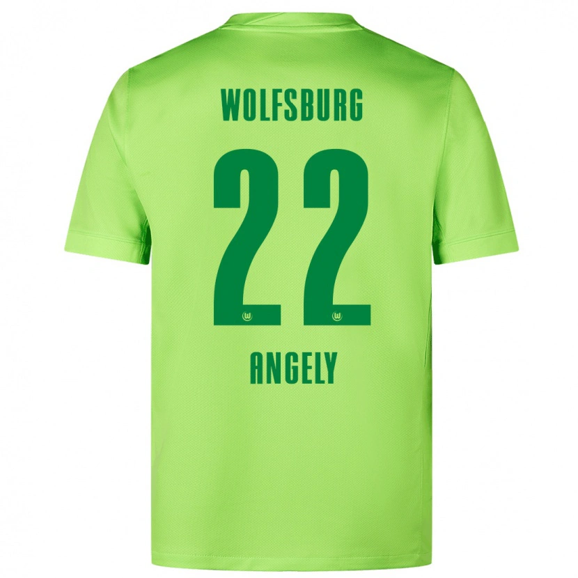 DanxenレディースMathys Angély#22蛍光グリーンホームシャツ2024/25ジャージーユニフォーム