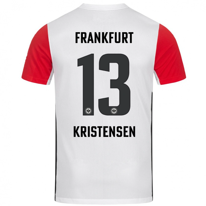 Danxenレディースラスムス・ニッセン#13白 赤ホームシャツ2024/25ジャージーユニフォーム