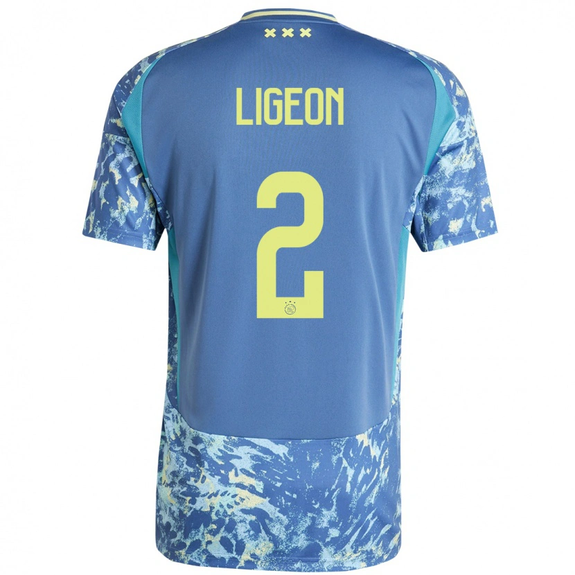 DanxenレディースRuben Ligeon#2灰青黄アウェイシャツ2024/25ジャージーユニフォーム