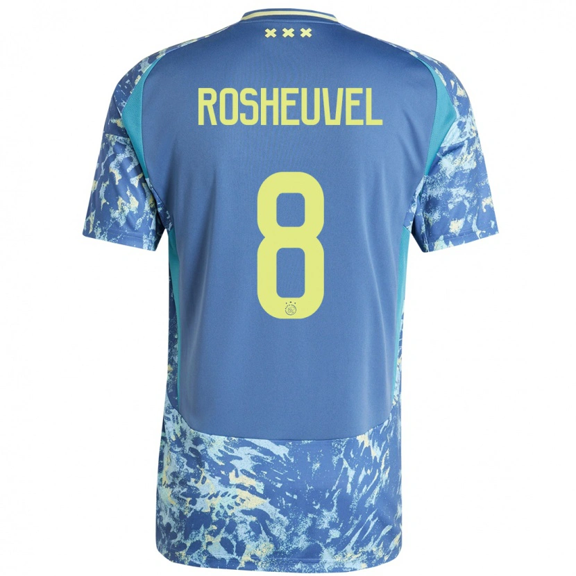 DanxenレディースDarren Rosheuvel#8灰青黄アウェイシャツ2024/25ジャージーユニフォーム