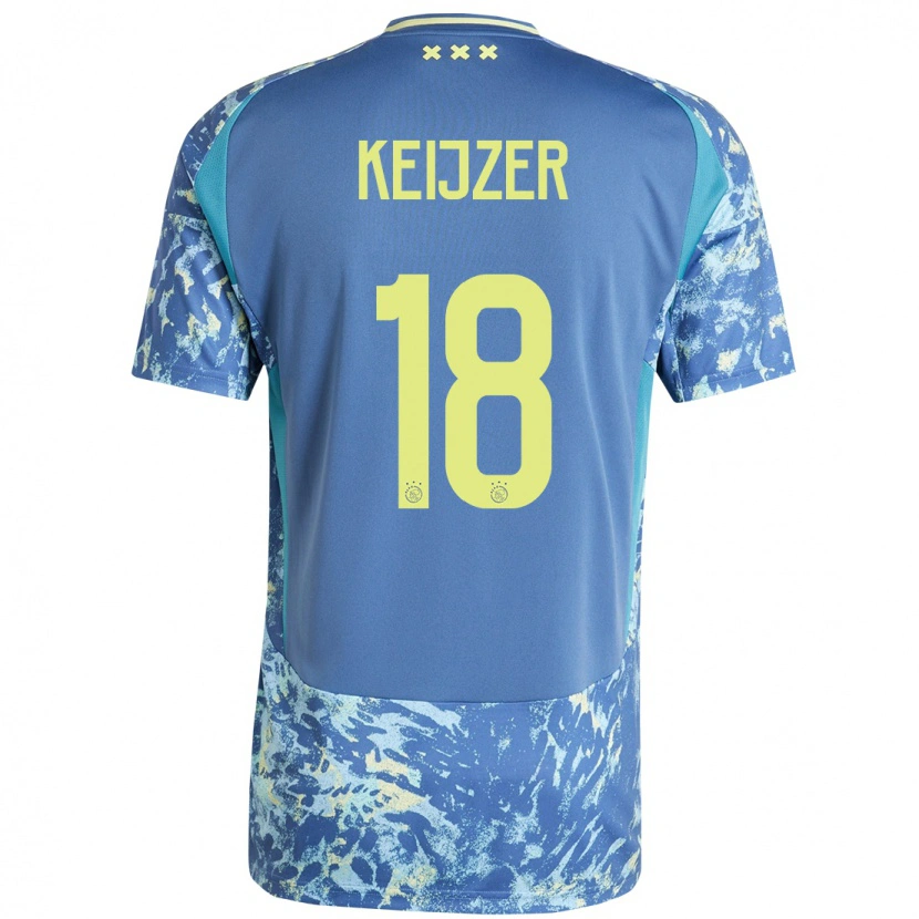 DanxenレディースMilicia Keijzer#18灰青黄アウェイシャツ2024/25ジャージーユニフォーム