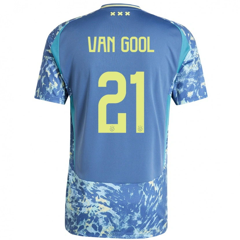 DanxenレディースRosa Van Gool#21灰青黄アウェイシャツ2024/25ジャージーユニフォーム