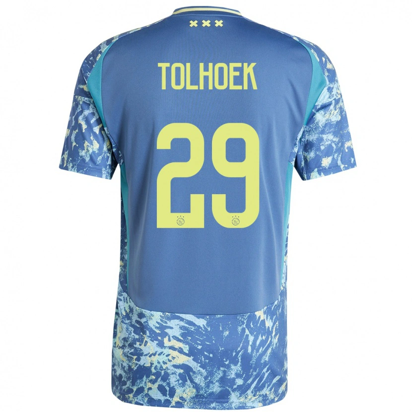 DanxenレディースDanique Tolhoek#29灰青黄アウェイシャツ2024/25ジャージーユニフォーム