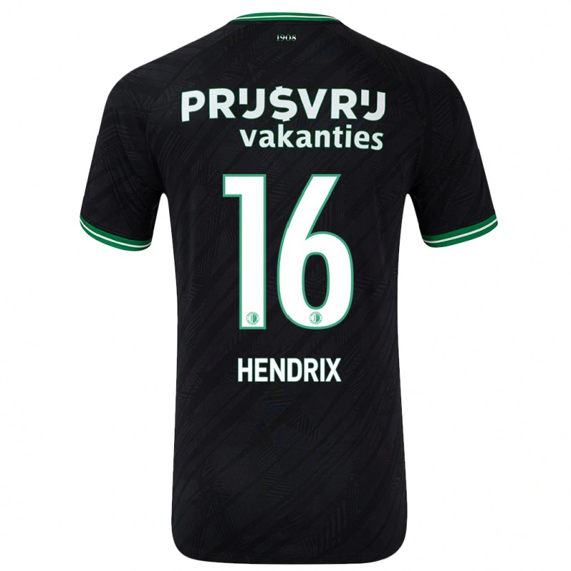Danxenレディースジョリット・ヘンドリクス#16黒緑アウェイシャツ2024/25ジャージーユニフォーム