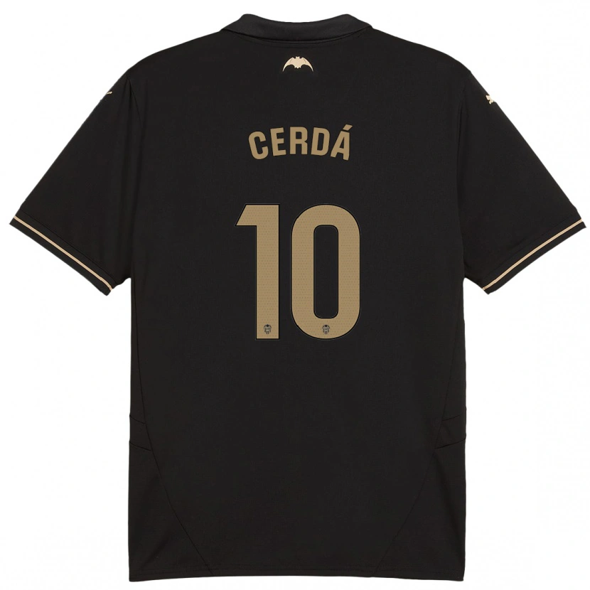DanxenレディースAlex Cerdá#10黒アウェイシャツ2024/25ジャージーユニフォーム