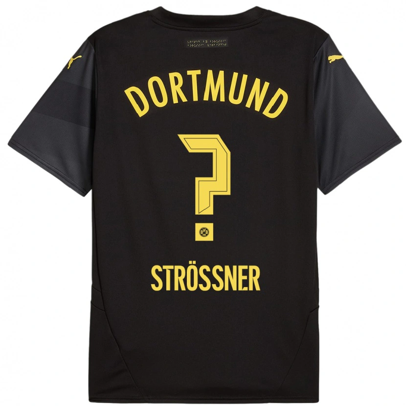 DanxenレディースLenni Strößner#0黒 黄アウェイシャツ2024/25ジャージーユニフォーム