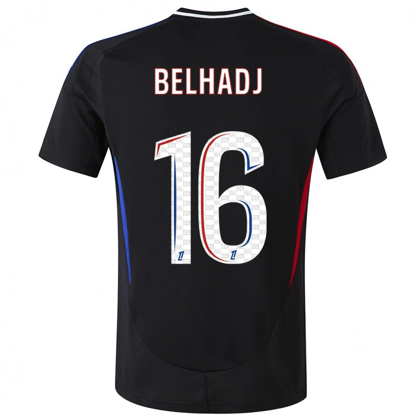 DanxenレディースFéerine Belhadj#16黒アウェイシャツ2024/25ジャージーユニフォーム