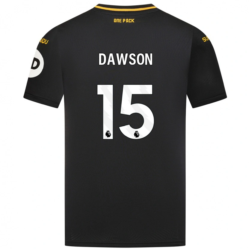 Danxenレディースクレイグ・ドーソン#15黒アウェイシャツ2024/25ジャージーユニフォーム