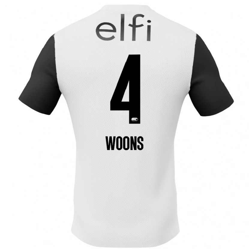 DanxenレディースKarlijn Woons#4白 黒アウェイシャツ2024/25ジャージーユニフォーム