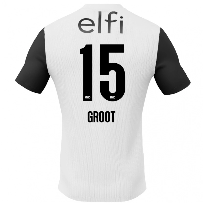 DanxenレディースPleun Groot#15白 黒アウェイシャツ2024/25ジャージーユニフォーム