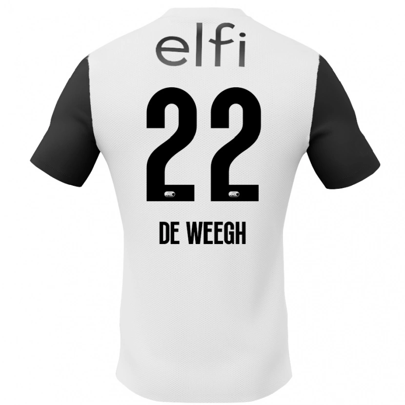 DanxenレディースBo Op De Weegh#22白 黒アウェイシャツ2024/25ジャージーユニフォーム
