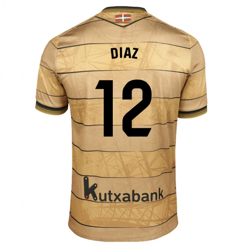 Danxenレディースジューン・ディアス#12ブラウンアウェイシャツ2024/25ジャージーユニフォーム