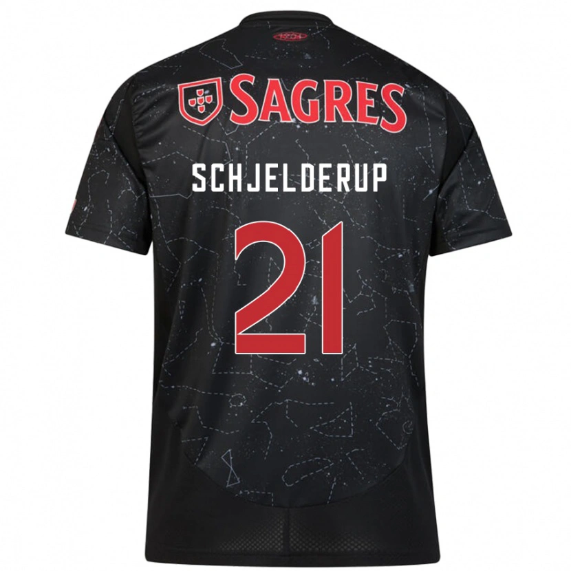 Danxenレディースアンドレアス・シェルデルップ#21黒 赤アウェイシャツ2024/25ジャージーユニフォーム