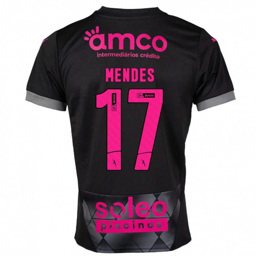 Danxenレディースジョー・メンデス#17ブラック ピンクアウェイシャツ2024/25ジャージーユニフォーム