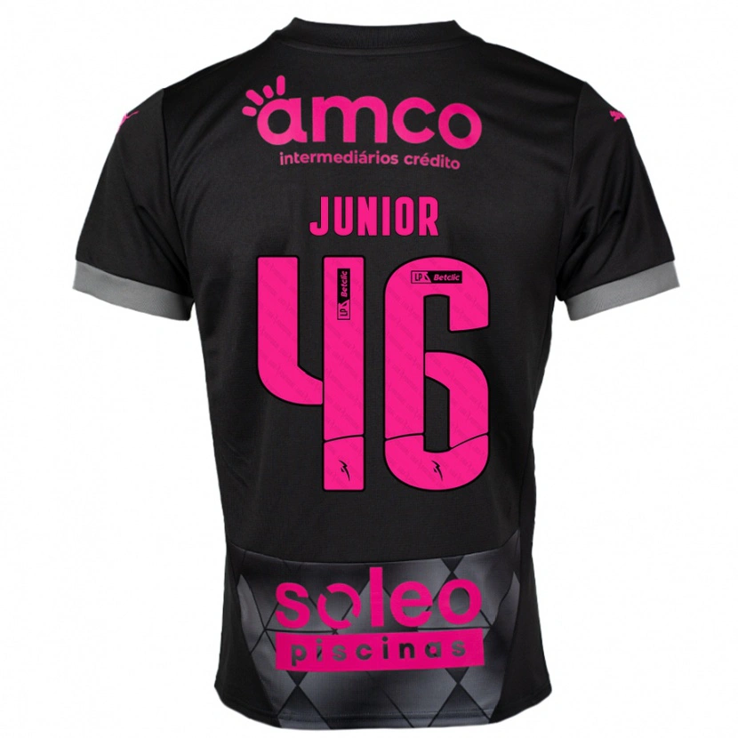 DanxenレディースMário Junior#46ブラック ピンクアウェイシャツ2024/25ジャージーユニフォーム