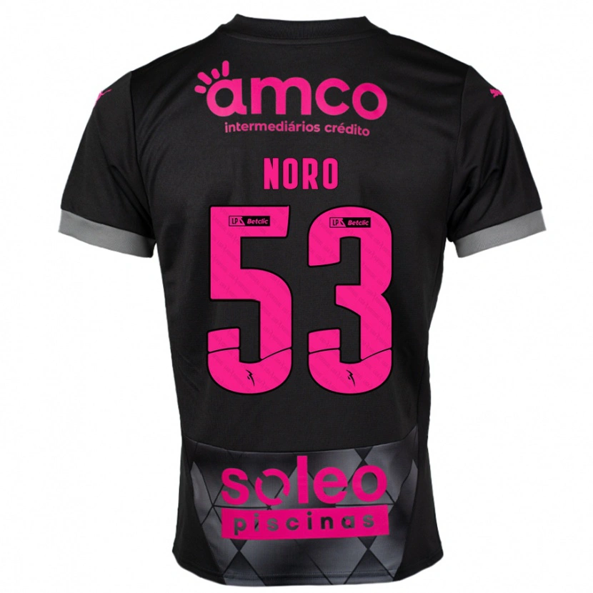 DanxenレディースJonatás Noro#53ブラック ピンクアウェイシャツ2024/25ジャージーユニフォーム