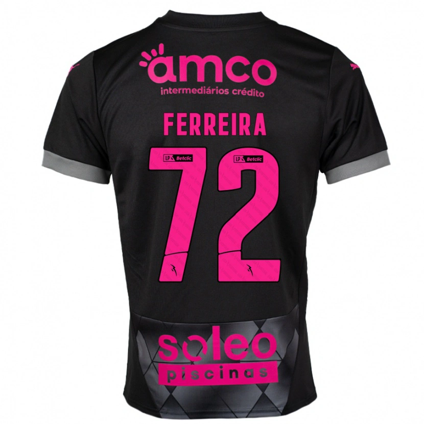 Danxenレディースアンドレ・フェレイラ#72ブラック ピンクアウェイシャツ2024/25ジャージーユニフォーム