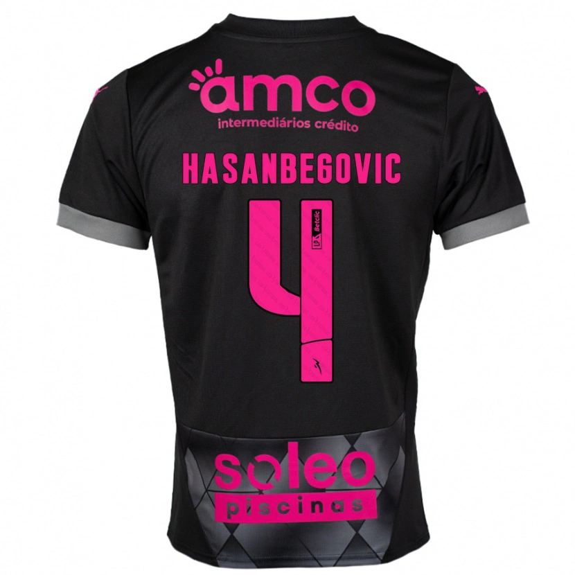 DanxenレディースMelisa Hasanbegović#4ブラック ピンクアウェイシャツ2024/25ジャージーユニフォーム