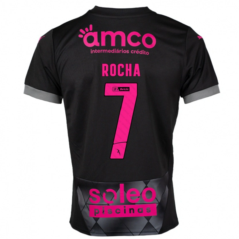 DanxenレディースCarolina Rocha#7ブラック ピンクアウェイシャツ2024/25ジャージーユニフォーム