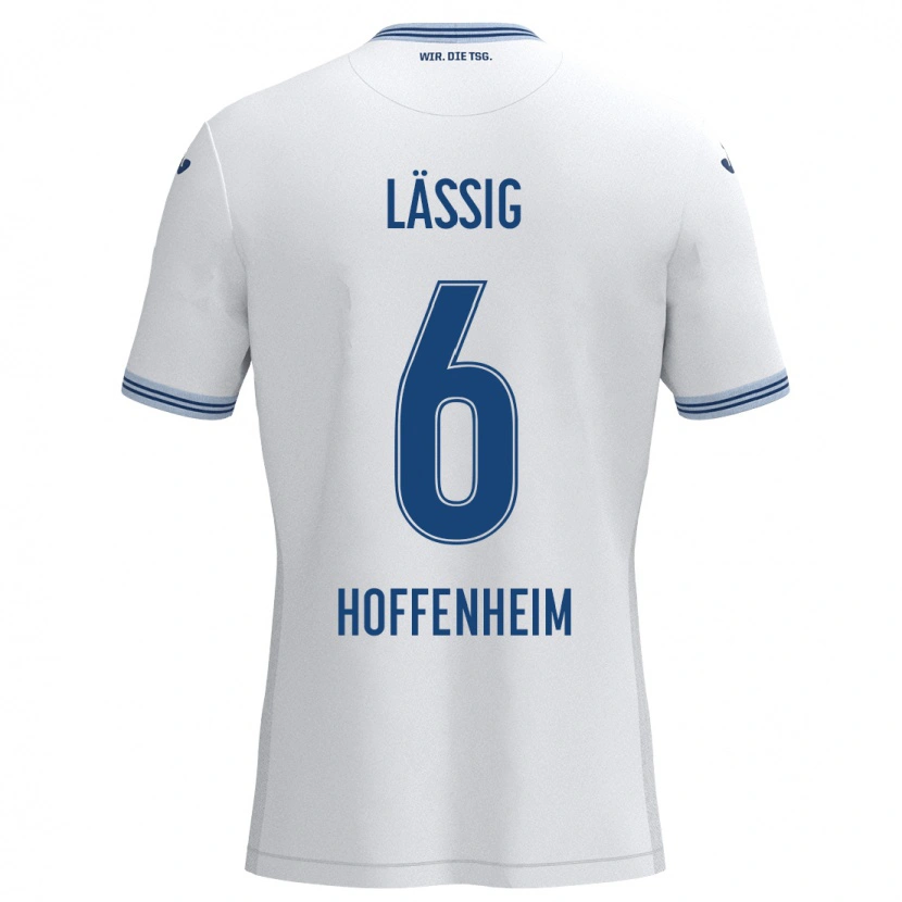 DanxenレディースValentin Lässig#6ホワイト ブルーアウェイシャツ2024/25ジャージーユニフォーム