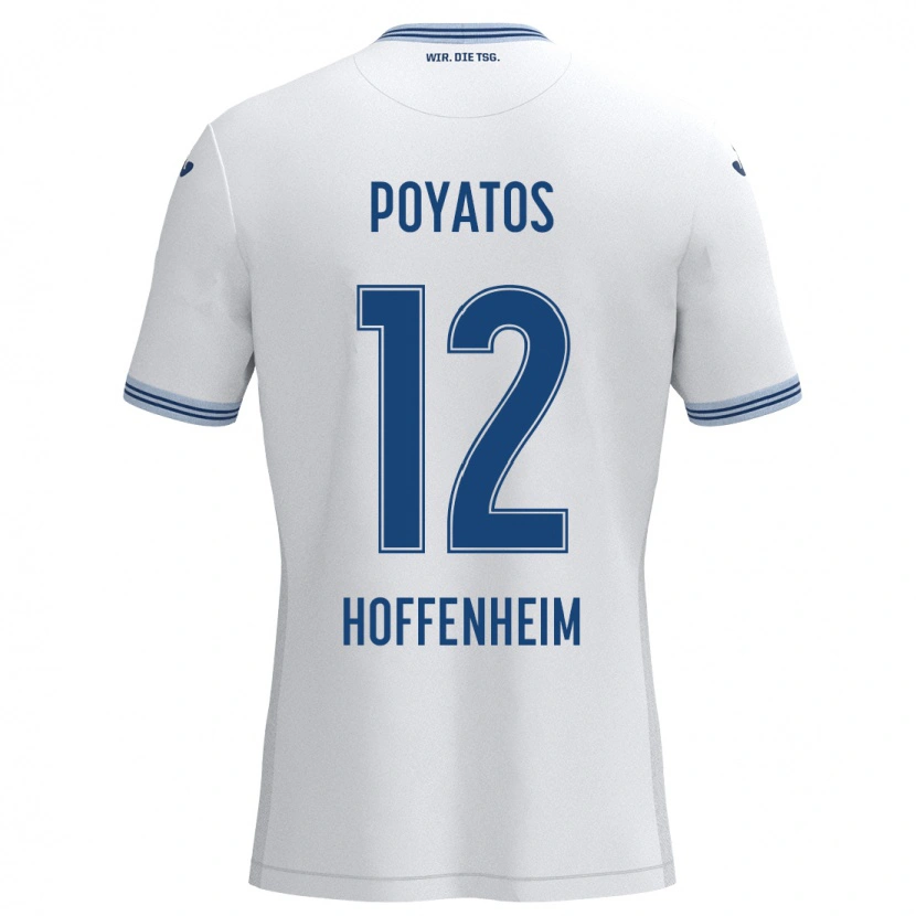 DanxenレディースMiguel Poyatos#12ホワイト ブルーアウェイシャツ2024/25ジャージーユニフォーム