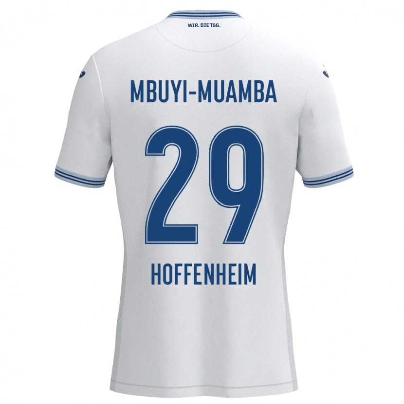 DanxenレディースHubert Mbuyi-Muamba#29ホワイト ブルーアウェイシャツ2024/25ジャージーユニフォーム