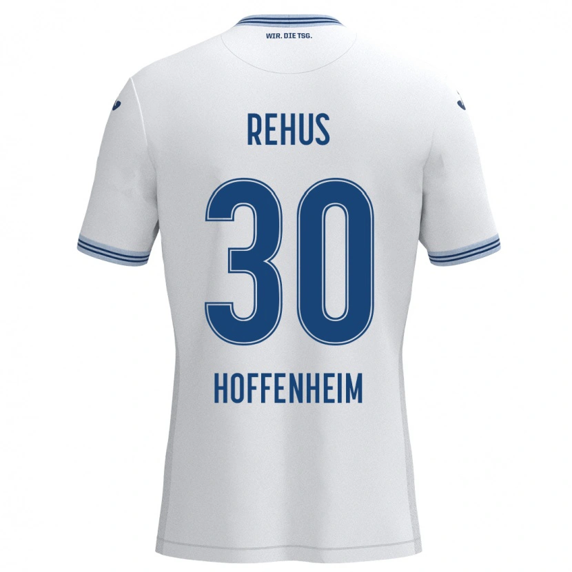 DanxenレディースMilan Rehus#30ホワイト ブルーアウェイシャツ2024/25ジャージーユニフォーム