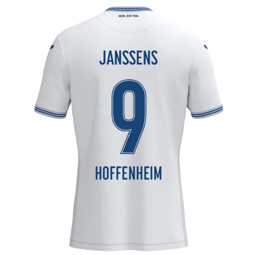 Danxenレディースジル・ヤンセンス#9ホワイト ブルーアウェイシャツ2024/25ジャージーユニフォーム
