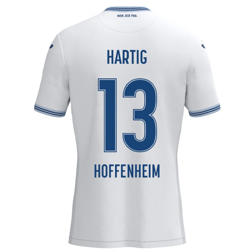 DanxenレディースIsabella Hartig#13ホワイト ブルーアウェイシャツ2024/25ジャージーユニフォーム