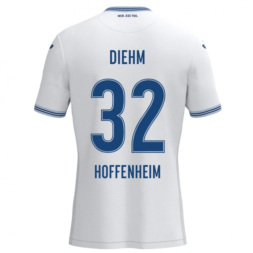 DanxenレディースVanessa Diehm#32ホワイト ブルーアウェイシャツ2024/25ジャージーユニフォーム