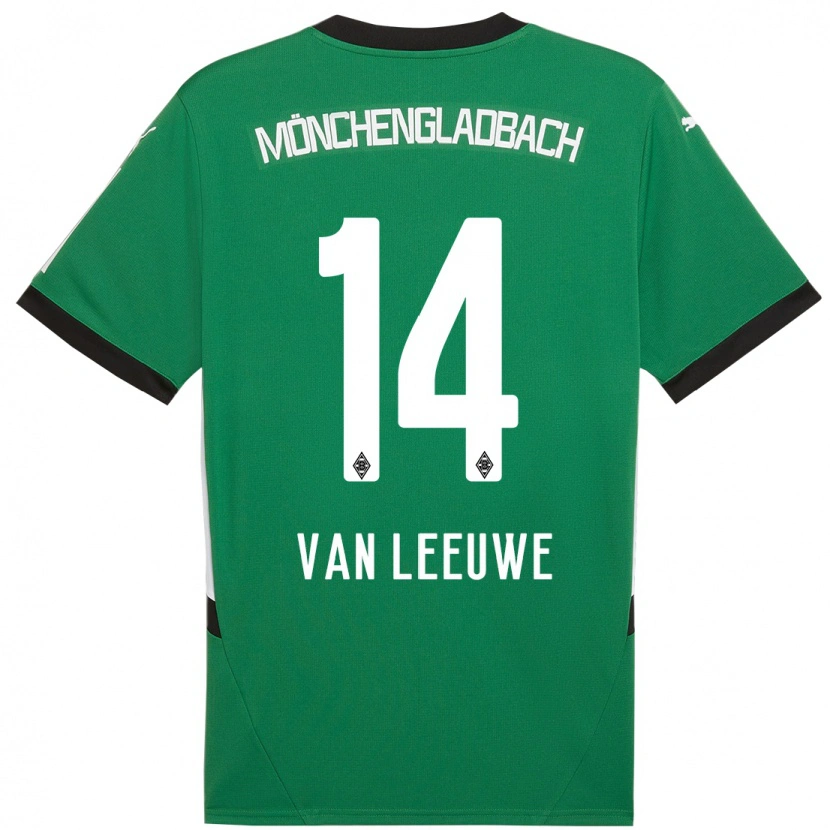 DanxenレディースKyra Van Leeuwe#14緑 白アウェイシャツ2024/25ジャージーユニフォーム