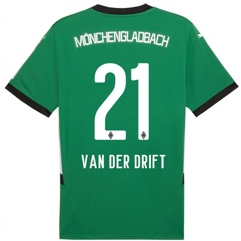 DanxenレディースSuus Van Der Drift#21緑 白アウェイシャツ2024/25ジャージーユニフォーム