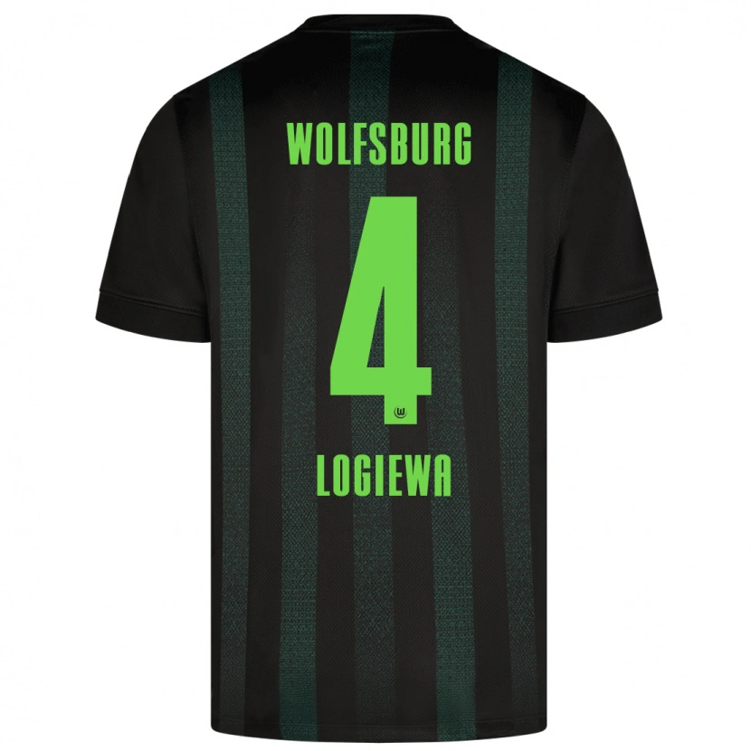DanxenレディースLuca Logiewa#4ダークグリーンアウェイシャツ2024/25ジャージーユニフォーム