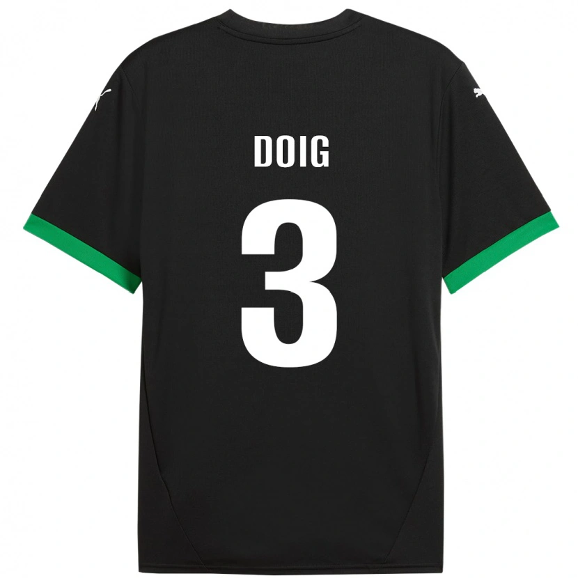 Danxenキッズジョシュ・ドイグ#3黒 ダークグリーンホームシャツ2024/25ジャージーユニフォーム