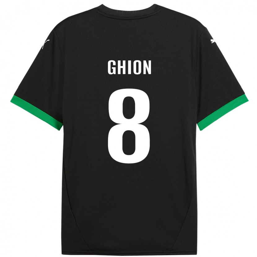 DanxenキッズAndrea Ghion#8黒 ダークグリーンホームシャツ2024/25ジャージーユニフォーム