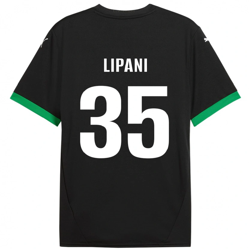Danxenキッズルーカ・リパーニ#35黒 ダークグリーンホームシャツ2024/25ジャージーユニフォーム