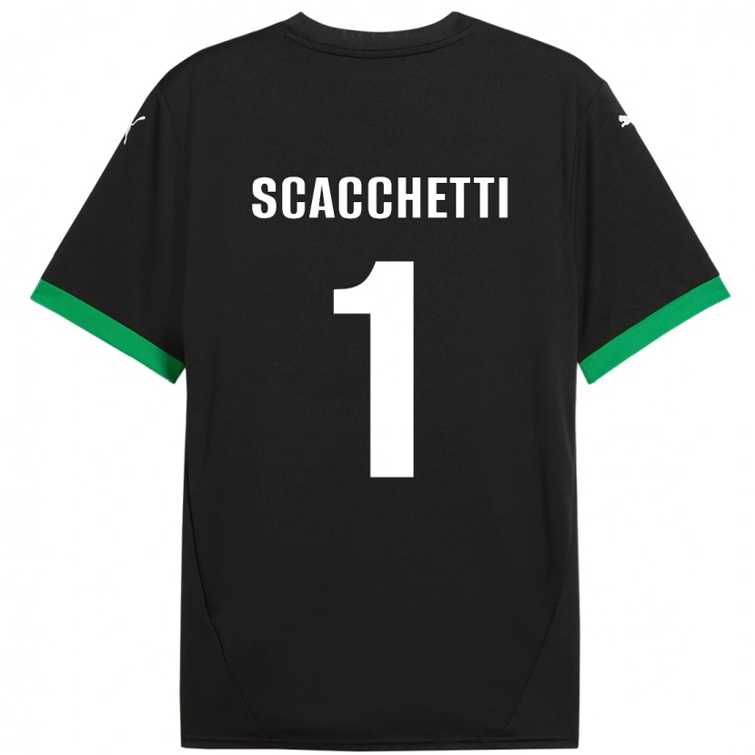 DanxenキッズAlessandro Scacchetti#1黒 ダークグリーンホームシャツ2024/25ジャージーユニフォーム