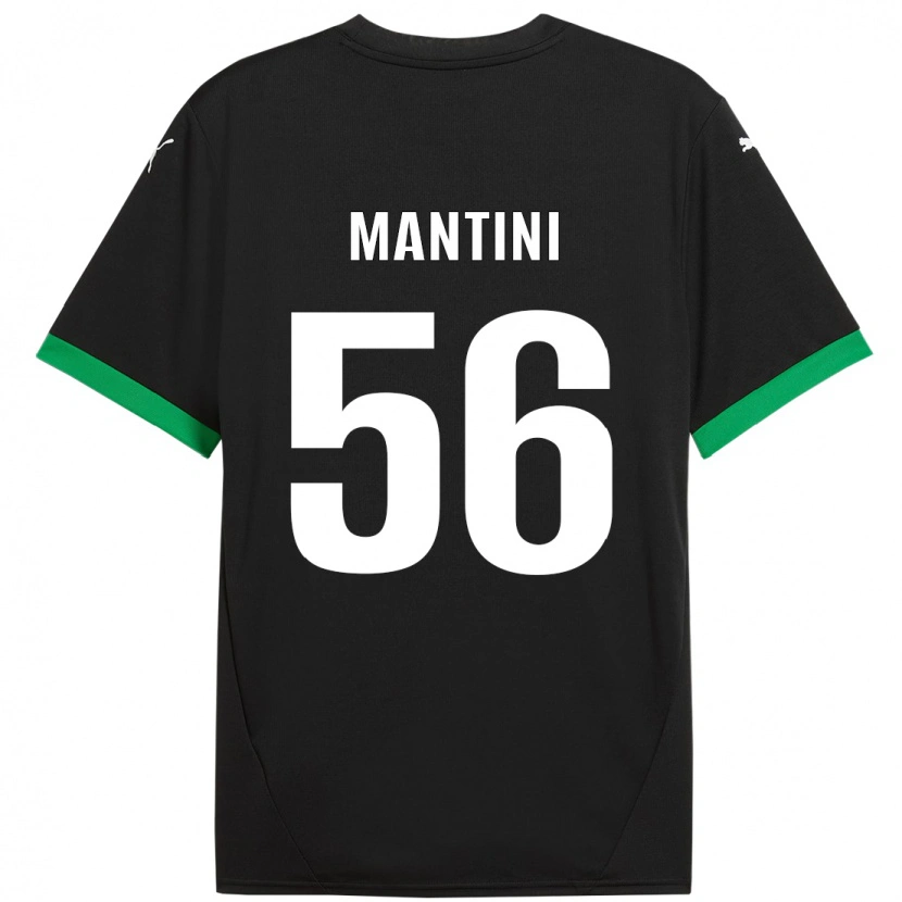 DanxenキッズRaffaele Mantini#56黒 ダークグリーンホームシャツ2024/25ジャージーユニフォーム