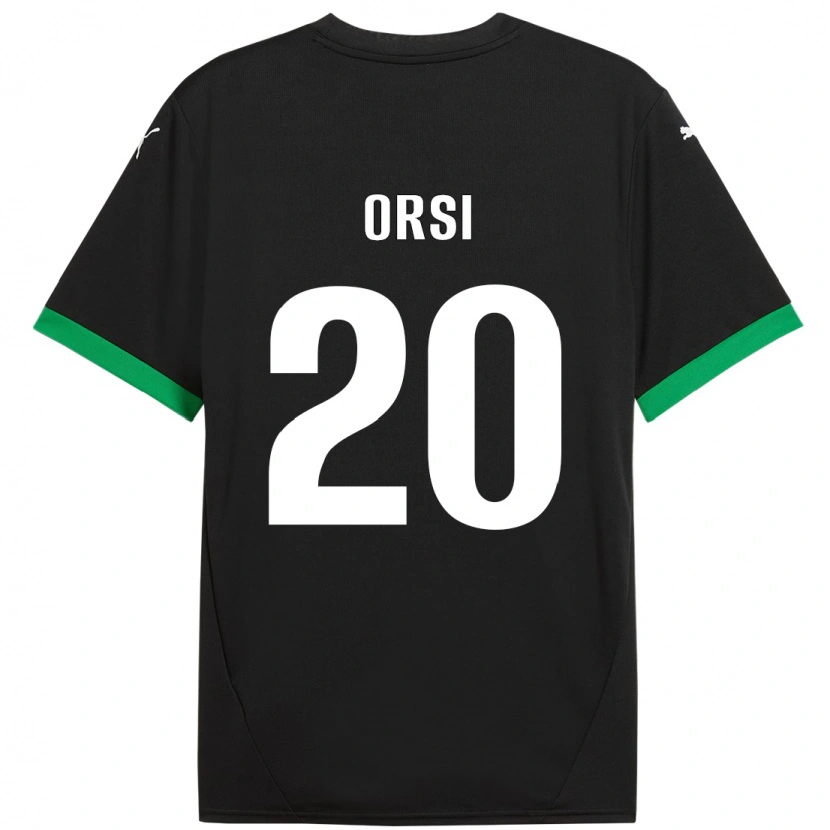 Danxenキッズベネデッタ・オルシ#20黒 ダークグリーンホームシャツ2024/25ジャージーユニフォーム