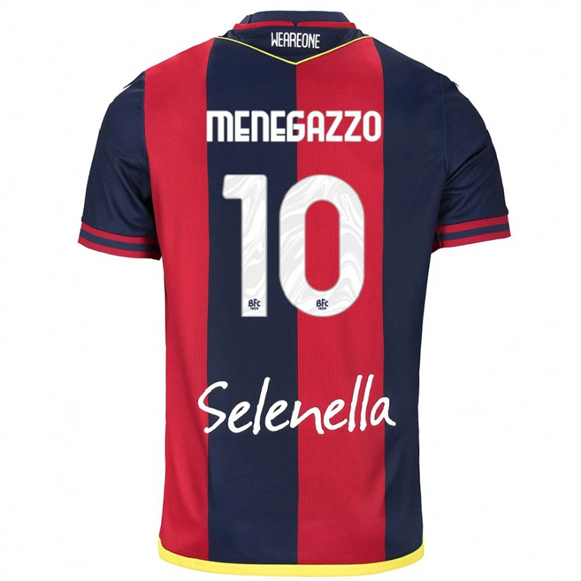 DanxenキッズLorenzo Menegazzo#10レッド ロイヤルブルーホームシャツ2024/25ジャージーユニフォーム