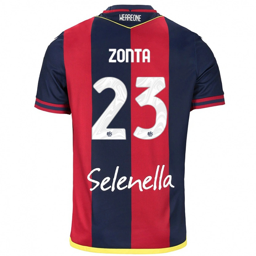 DanxenキッズAlessandro Zonta#23レッド ロイヤルブルーホームシャツ2024/25ジャージーユニフォーム